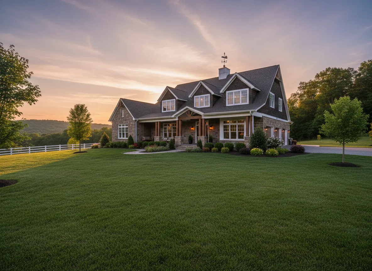 A Kentucky home ready for inspection at dusk.